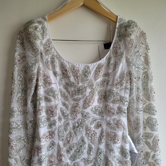 Mac duggal, Foliage Embellished‎ Sheath Dress, Ivory, Size 4, NWT - Picture 15 of 15